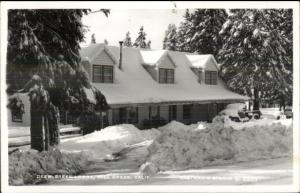 Mill Creek CA Deer Creek Lodge in Winter Real Photo Postcard
