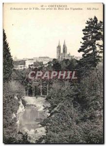 Old Postcard Coutances Echappee the city view from the Bois Vignettes