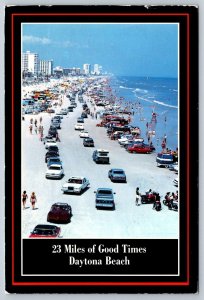 Cars On Busy Daytona Beach, Florida, 1986 Chrome Aerial View Postcard