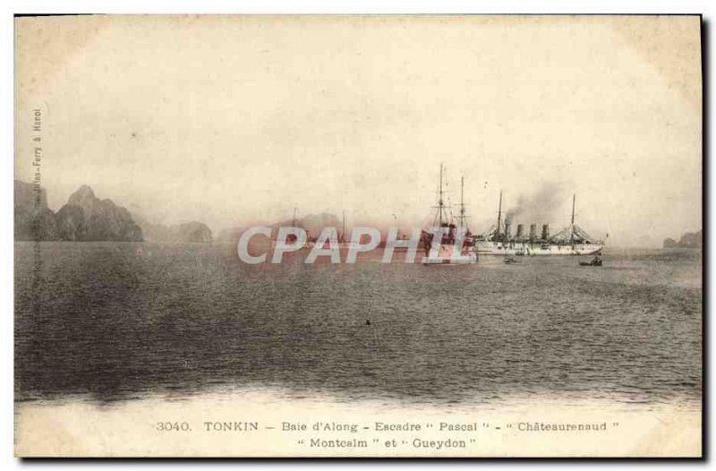 Old Postcard Tonkin Bay & # 39along Wing Pascal Chateaurenaud Montcalm and Gu...