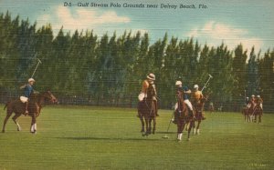 Vintage Postcard 1958 Gulf Stream Polo Grounds Cowboys Near Delray Beach Florida