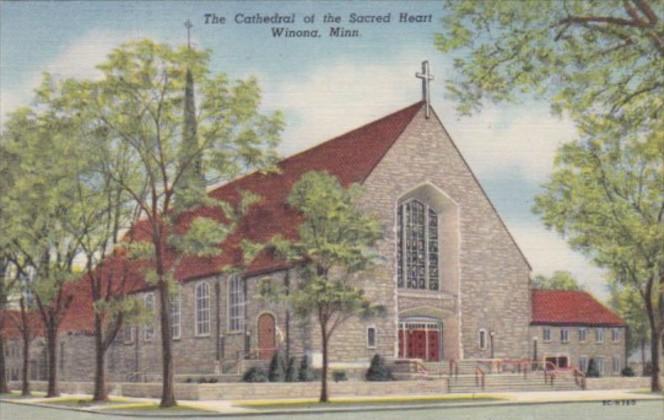 Church The Cathedral Of The Sacred Heart Winona Minnesota Curteich