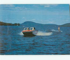 Vintage Postcard Water Skiing Lake Region Motor Boat Maine # 926