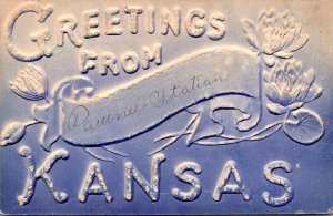 Kansas Greetings From Pawnee Station Embossed 1908