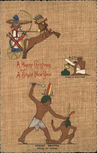 Christmas Egyptian Art Ser. 7061 Hieroglyphics Vintage Postcard