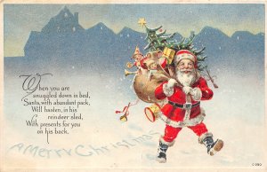 J24/ Santa Claus Christmas Postcard c1910 Smile Toys 101