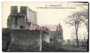 Old Postcard Gisors Eure said Couverneur Tower Tower and Bell Tower