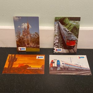 Amtrak Train Postcard Lot 1970s Unused Disney Cinderellas Castle Coast Starlight 