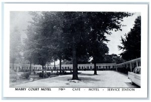 c1940 Mabry Court Motel Cafe Motel Service Station Vandalia Illinois IL Postcard