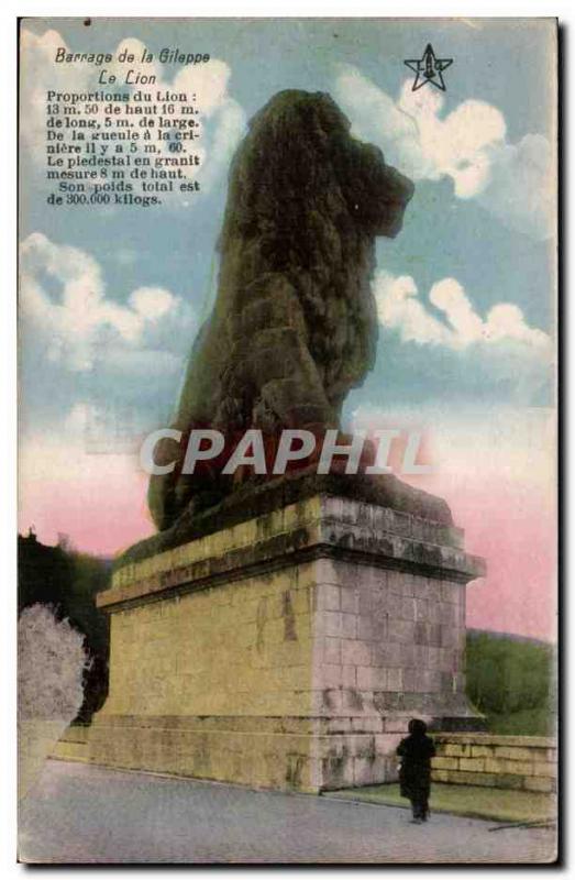 Belgie Belgium Old Postcard Gileppe Dam lion