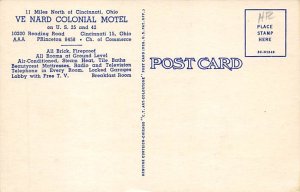 Ve Nard Colonial Motel Cincinnati, Ohio OH