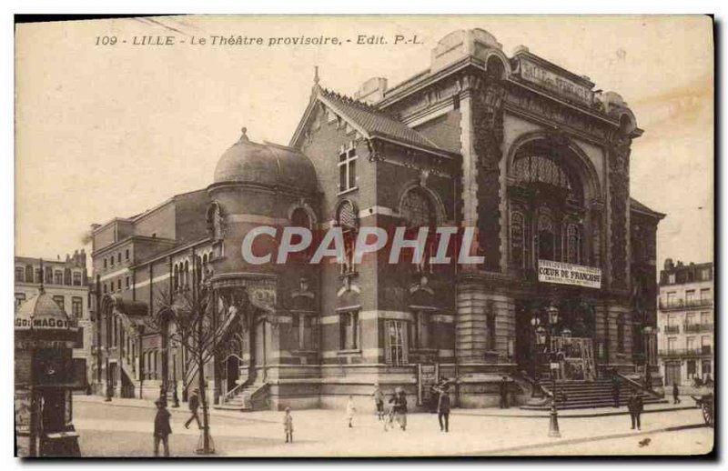 Old Postcard Lille The Provisional Theater