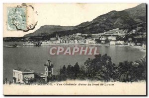 Menton - Vue Generale taking the Pont Saint-Louis - Old Postcard