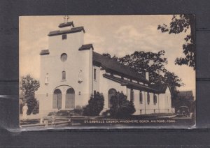CONNECTICUT, MILFORD, St. GABRIEL'S CHURCH, WILDERMERE BEACH, c1940 ppc., unused