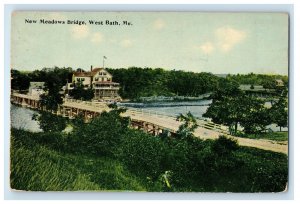 1914 View Of New Meadows Bridge West Bath Maine ME Posted Antique Postcard