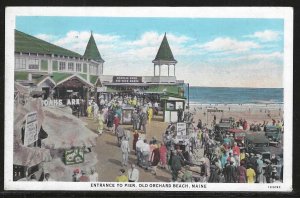 Entrance to Pier, Old Orchard Beach, Maine, Early Postcard, Used in 1935