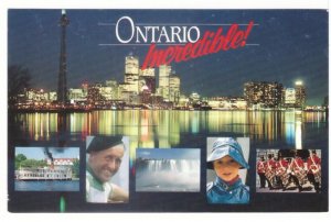 Toronto Skyline, Ontario Incredible, Vintage Chrome Multiview Card