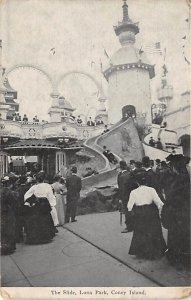 The Slide, Luna Park Coney Island, NY, USA Amusement Park Unused 