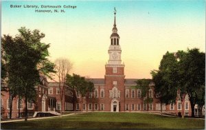 Baker Library Dartsmouth College Hanover NH New Hampshire Postcard Hand-Colored 