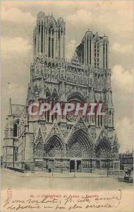 Old Postcard Cathedral of Reims Facade