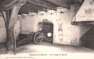 Vintage Postcard Chateau De Chillon Le Corps De Garde Veytaux Switzerland