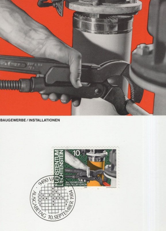 Spanner Energy Industry Liechtenstein First Day Cover Postcard