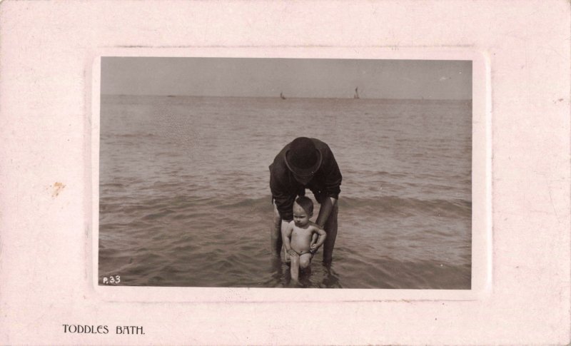 Baby's Bath Time c.1930's RPPC / 10c1-429