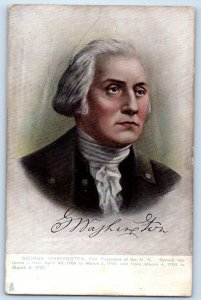George Washington Portrait First United State President Signed Tuck Postcard