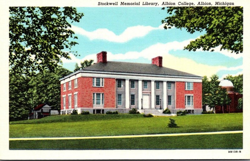 Michigan Albion Stockwell Memorial Library Albion College Curteich