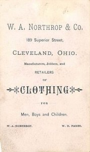 Approx. Size: 2.25 x 3.75 W a Northrup Inc  clothing Cleveland, Ohio, USA Lat...