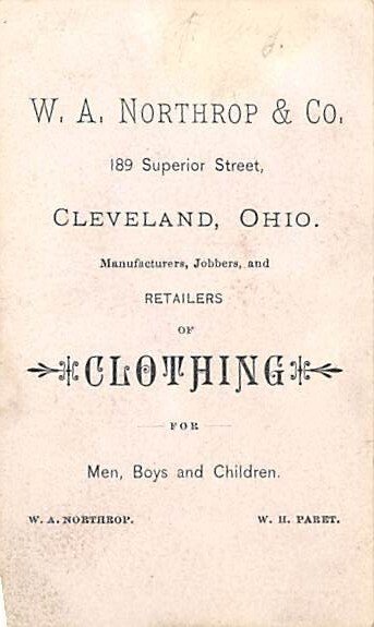 Approx. Size: 2.25 x 3.75 W a Northrup Inc  clothing Cleveland, Ohio, USA Lat...