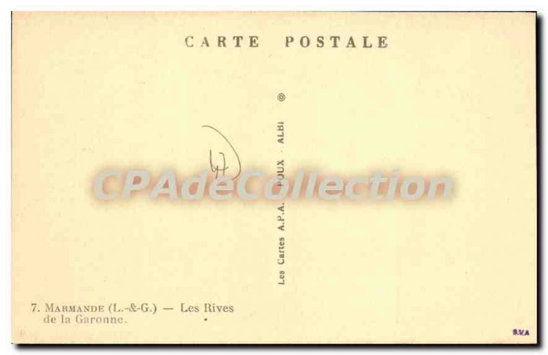 Old Postcard Marmande Les Rives De La Garonne