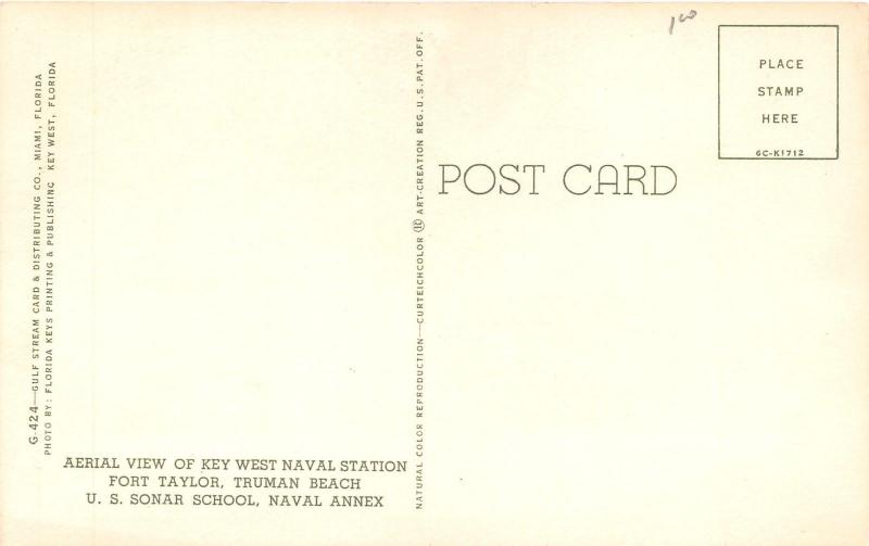 US Naval Station @ Key West FL~Fort Taylor-Truman Beach~Sonar School~Postcard