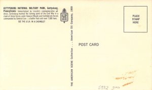 Chrome Era, Civil War,  Gettysburg Park, AMOCO Adv, Old Postcard