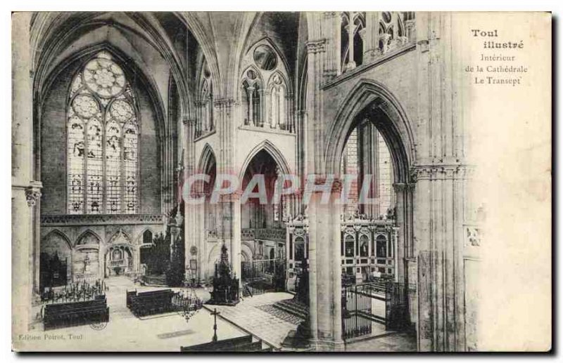 Old Postcard Toul Illustrates Interior of the Cathedral Transept