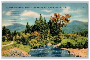 1940 Mt. Washington Mt. Pleasant Bretton Woods Creek White Mountains NH Postcard