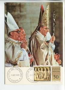 450863 Vatican 1978 year First Day maximum card Pope Giovanni Paolo I