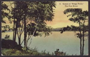 Scene at Ridge Point,Fox River,WI Postcard