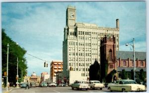 JACKSON, MS ~ CAPITOL STREET Scene, St. Andrews, Lamar Life  1950s Cars Postcard 