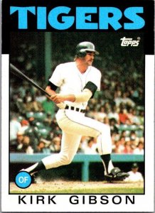 1986 Topps Baseball Card Kirk Gibson Detroit Tigers sk2615