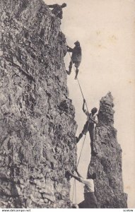 Men Climbing a sheer cliff, 00-10s #2 ; Kalkkogel , Einstiegswand am Ostturm