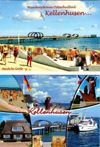 2~4X6 Postcards Kellenhusen, Germany  BALTIC SEA SPA  Pier~Beach Cabanas~Boat