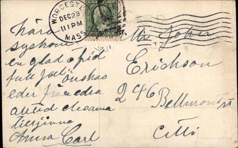 Christmas Angel Pray c1910s Postcard