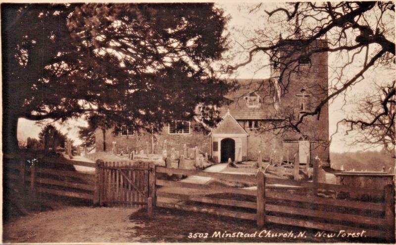 LYNDHURST HAMPSHIRE UK-MINSTEAD CHURCH-NEW FOREST~SWEETMAN & SON PHOTO POSTCARD