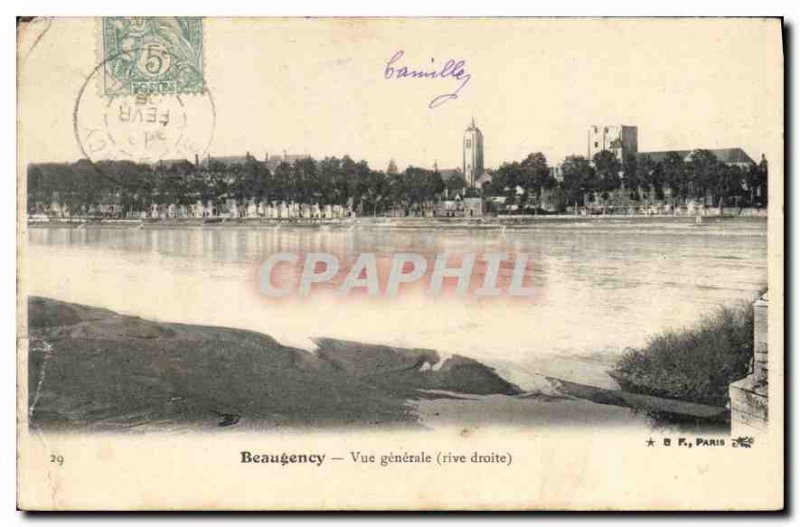 Old Postcard Beaugency Vue Generale right bank