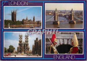 Postcard Modern London Houses of Parliament Tower Bridge Westminster Abbey Gu...