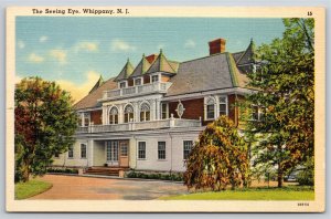 Whippany New Jersey~Front of the Seeing Eye School~Vintage Linen Postcard