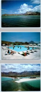 3 Postcards SAN CARLOS, Sonora Mexico ~ Water Polo CLUB MED Hotel Resort 4x6