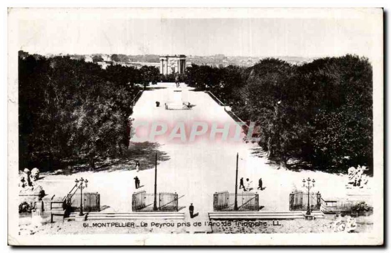 Montpellier Old Postcard The Peyrou taken from & # triumph 39arc