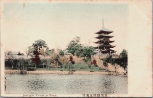 Japan Sarazawa Pagoda At Nara Colored Postcard C215